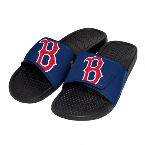 NEW🌟BOSTON RED SOX Men’s Cropped Big Logo Flip Flops/Slide Sandals Large (11-12) - Picture 1 of 10